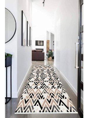 Napoli Home Dijital Baskılı Kaymaz Taban Yıkanabilir Modern Desenli Koridor Halısı Yolluk NHU-HT-779