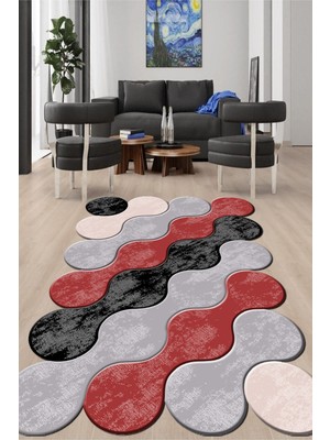 Napoli Home Dijital Baskılı Kaymaz Taban Yıkanabilir Lazer Kesim Salon Halısı ve Yolluk NH-LZR-HT-877