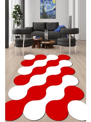 Napoli Home Dijital Baskılı Kaymaz Taban Yıkanabilir Lazer Kesim Salon Halısı ve Yolluk NH-LZR-HT-886