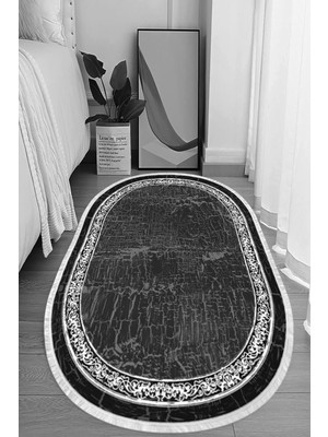 Napoli Home Dijital Baskılı Kaymaz Taban Yıkanabilir Oval Salon  Halısı Mutfak Halısı ve Yolluk NHO-HY-939