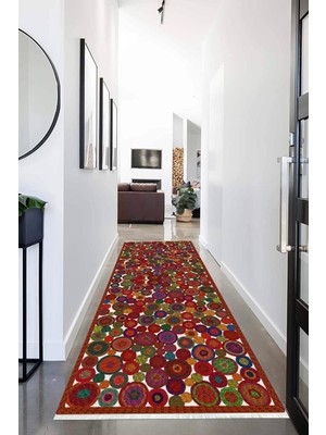 Napoli Home Dijital Baskılı Kaymaz Taban Yıkanabilir Modern Desenli Koridor Halısı Yolluk NHU-HS-379