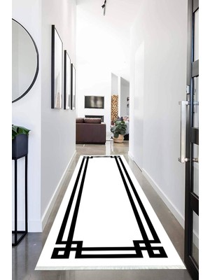 Napoli Home Dijital Baskılı Kaymaz Taban Yıkanabilir Çerçeveli Desenli Koridor Halısı Yolluk NHU-HY-1159