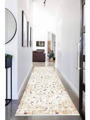 Napoli Home Dijital Baskılı Kaymaz Taban Yıkanabilir Modern Desenli Koridor Halısı Yolluk NHU-HT-143
