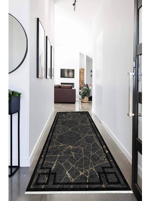 Napoli Home Dijital Baskılı Kaymaz Taban Yıkanabilir Modern Desenli Koridor Halısı Yolluk NHU-HT-365