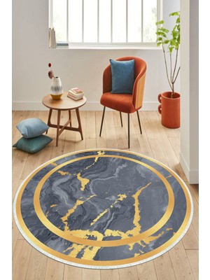 Napoli Home Dijital Baskılı Kaymaz Taban Yıkanabilir Yuvarlak Salon Halısı ve Mutfak Halısı NHY-HY-1208
