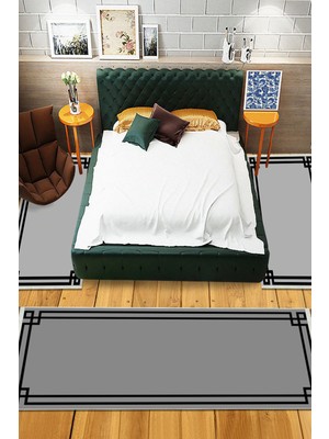 Napoli Home Dijital Baskılı Kaymaz Taban Yıkanabilir Çerçeveli 3'lü Yatak Odası Takım Halısı Nhyo-Sd-16