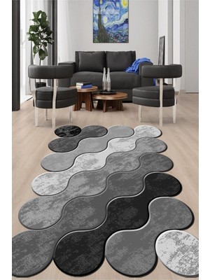 Napoli Home Dijital Baskılı Kaymaz Taban Yıkanabilir Lazer Kesim Salon Halısı ve Yolluk NH-LZR-HT-883