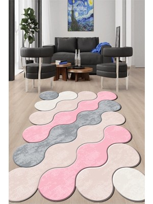 Napoli Home Dijital Baskılı Kaymaz Taban Yıkanabilir Lazer Kesim Salon Halısı ve Yolluk NH-LZR-HT-879