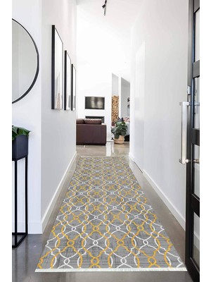 Napoli Home Dijital Baskılı Kaymaz Taban Yıkanabilir Modern Desenli Koridor Halısı Yolluk NHU-HY-1055