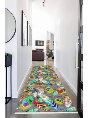 Napoli Home Dijital Baskılı Kaymaz Taban Yıkanabilir Modern Desenli Koridor Halısı Yolluk NHU-HS-324