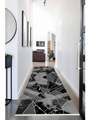 Napoli Home Dijital Baskılı Kaymaz Taban Yıkanabilir Modern Desenli Koridor Halısı Yolluk NHU-HT-165