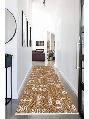 Napoli Home Dijital Baskılı Kaymaz Taban Yıkanabilir Modern Desenli Koridor Halısı Yolluk NHU-SD-359
