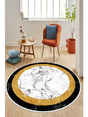 Napoli Home Dijital Baskılı Kaymaz Taban Yıkanabilir Yuvarlak Salon Halısı ve Mutfak Halısı NHY-HT-808