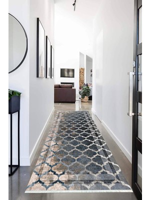 Napoli Home Dijital Baskılı Kaymaz Taban Yıkanabilir Modern Desenli Koridor Halısı Yolluk NHU-HY-1324