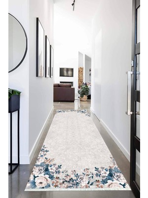 Napoli Home Dijital Baskılı Kaymaz Taban Yıkanabilir Modern Desenli Koridor Halısı Yolluk NHU-HT-139