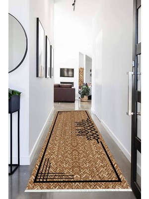 Napoli Home Dijital Baskılı Kaymaz Taban Yıkanabilir Modern Desenli Koridor Halısı Yolluk NHU-SD-357