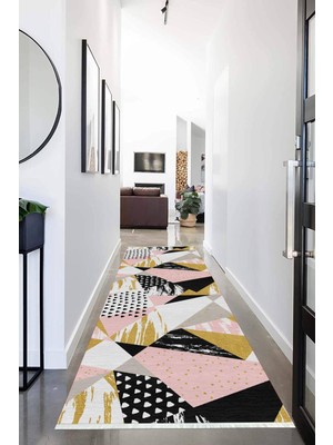 Napoli Home Dijital Baskılı Kaymaz Taban Yıkanabilir Modern Desenli Koridor Halısı Yolluk NHU-HS-232