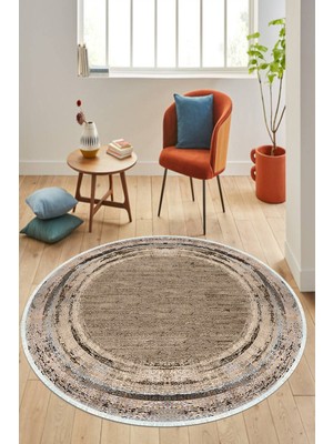 Napoli Home Dijital Baskılı Kaymaz Taban Yıkanabilir Yuvarlak Salon Halısı ve Mutfak Halısı NHY-HT-971