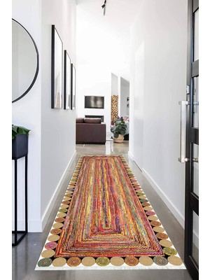 Napoli Home Dijital Baskılı Kaymaz Taban Yıkanabilir Modern Desenli Koridor Halısı Yolluk NHU-SD-450