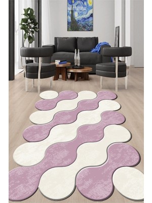 Napoli Home Dijital Baskılı Kaymaz Taban Yıkanabilir Lazer Kesim Salon Halısı ve Yolluk NH-LZR-HT-881