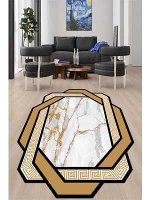 Napoli Home Dijital Baskılı Kaymaz Taban Yıkanabilir Lazer Kesim Salon Halısı ve Yolluk NH-LZR-SD-115