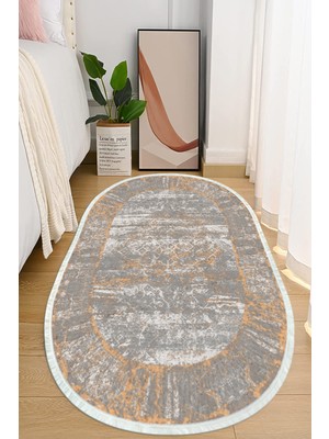 Napoli Home Dijital Baskılı Kaymaz Taban Yıkanabilir Oval Salon  Halısı Mutfak Halısı ve Yolluk NHO-HT-444