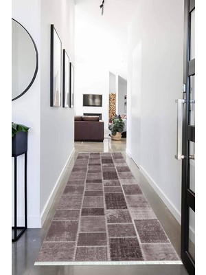 Napoli Home Dijital Baskılı Kaymaz Taban Yıkanabilir Modern Desenli Koridor Halısı Yolluk NHU-HY-1113