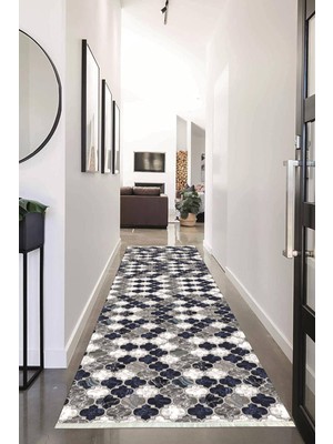Napoli Home Dijital Baskılı Kaymaz Taban Yıkanabilir Modern Desenli Koridor Halısı Yolluk NHU-HY-1185