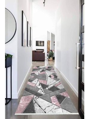 Napoli Home Dijital Baskılı Kaymaz Taban Yıkanabilir Mermer Desenli Koridor Halısı Yolluk NHU-HT-166