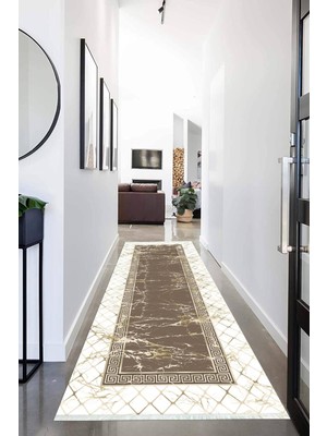 Napoli Home Dijital Baskılı Kaymaz Taban Yıkanabilir Modern Desenli Koridor Halısı Yolluk NHU-SD-438