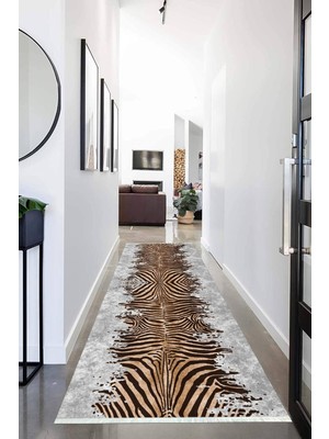 Napoli Home Dijital Baskılı Kaymaz Taban Yıkanabilir Modern Desenli Koridor Halısı Yolluk NHU-HT-1101