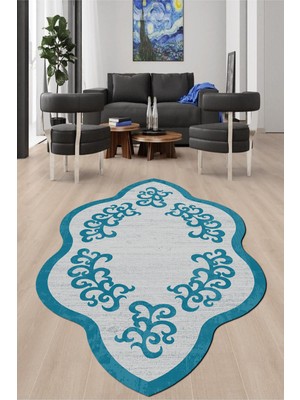 Napoli Home Dijital Baskılı Kaymaz Taban Yıkanabilir Lazer Kesim Salon Halısı ve Yolluk NH-LZR-HT-1433