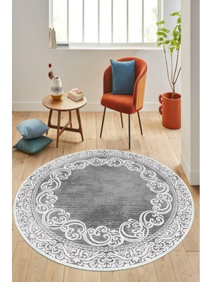 Napoli Home Dijital Baskılı Kaymaz Taban Yıkanabilir Yuvarlak Salon Halısı ve Mutfak Halısı NHY-HK-105