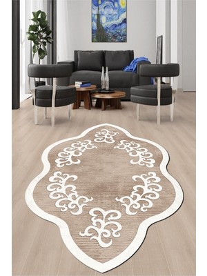 Napoli Home Dijital Baskılı Kaymaz Taban Yıkanabilir Lazer Kesim Salon Halısı ve Yolluk NH-LZR-HT-1021