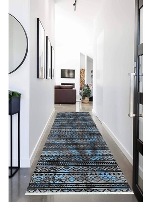 Napoli Home Dijital Baskılı Kaymaz Taban Yıkanabilir Modern Desenli Koridor Halısı Yolluk NHU-HY-1280