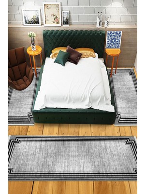 Napoli Home Dijital Baskılı Kaymaz Taban Yıkanabilir 3'lü Yatak Odası Takım Halısı NHYO-HT-664