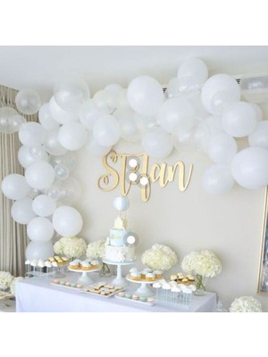 Bal10 Dünyası Pastel Beyaz Şeffaf Balon Seti 50 Adet