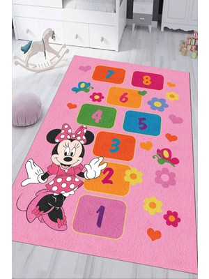 Napoli Home Dijital Baskılı Kaymaz Tabanlı Yıkanabilir Seksek Desenli Çocuk Odası Halısı NHÇ-HP-651