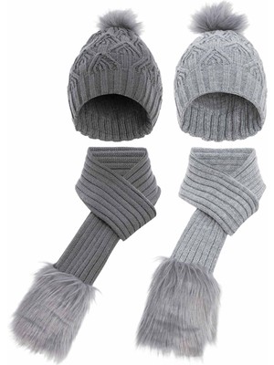 Cipo & Baxx WA120 Ikili Peluşlu Atkı Bere Seti