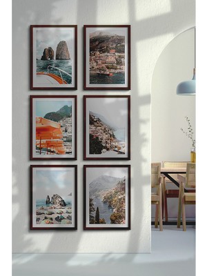 Özcanlar Çerçeve ÖZC-452 Sahil Baskısı Italya Duvar Sanatı Tatil Holiday Çerçeveli Tablo