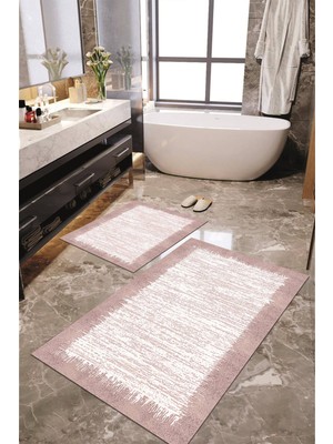 Napoli Home Dijital Baskılı Kaymaz Taban Yıkanabilir 2'li Banyo Paspası Halı Takımı NH-KLZT-HT-509