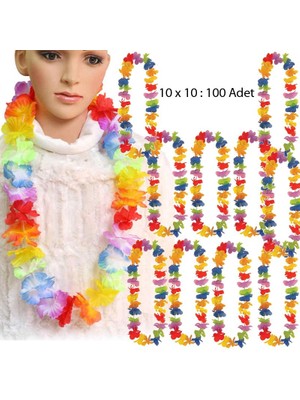 Hawaii Partisi Havai Çiçekli Kolye Çelengi 100 Adet