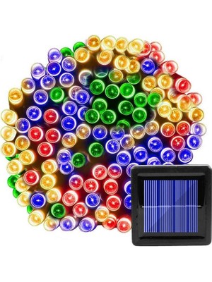 Technojet Solar 50 Ledli 7 Metre Bahçe Aydınlatma Dekorasyon Güneş Enerjili LED Rgb Işık