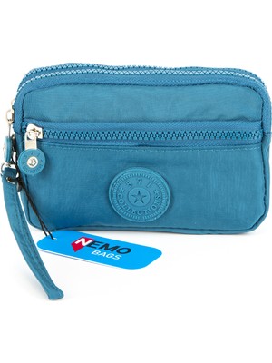 Nemo Bags Cüzdan Suya Dayanıklı Klinkır 3 Gözlü Bilekli Ön Fermuarlı