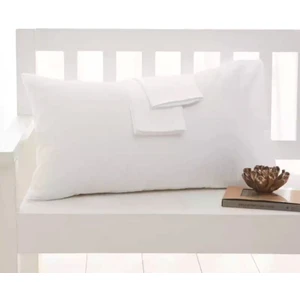 Beyaz Renkli Pamuklu Kumaştan Kapaklı Yastık Kılıfı (2 Adet) 50 x 70 cm