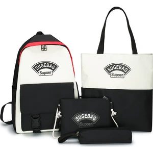 Dört Parça Çift Renkli Sırt Çantası (Yurt Dışından)