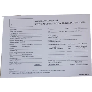 Kültür Matbaası Konaklama Belgesi