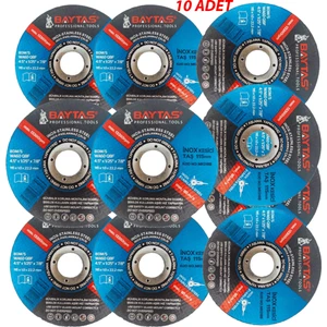 Inox Metal Kesme Disk 10 Adet 115 mm Kaliteli Kesici Taş Metal Kesme Disk Ispiral Taş