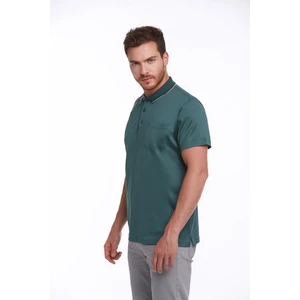 Yeşil Regular Fit Pamuk Basic Polo Yaka Tişört