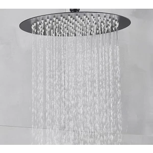 Tepe Duş Başlığı Oval Slim 304 Metal Ø25 cm Siyah
